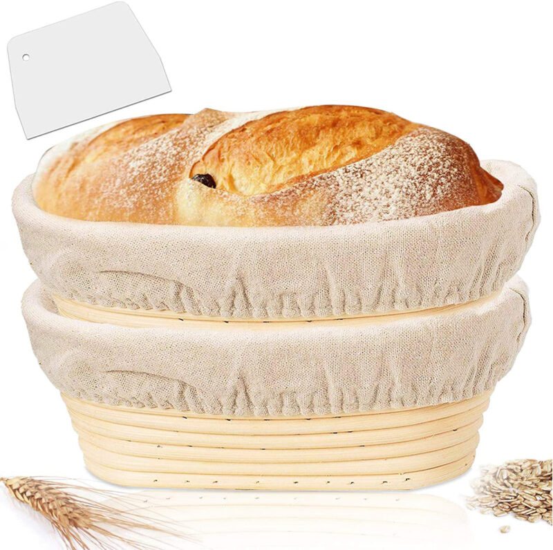 Wholesale Handmade Natural Rattan Oval Banneton Bread Proofing Basket 8 9 10 Inch for Sourdough Batard Baking