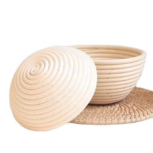 Food Grade Natural Handmade Round Wicker Woven Sourdough Banneton Bread Proofing Storage Baskets for Kitchen Restaurant Display
