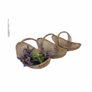 Home Decor Bamboo Basket Straw Rattan Handmade Organizer Eco-friendly Storage Baskets Boat Shape Bamboo Storage decor