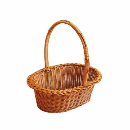 Rattan Woven Basket for Gifts Picnic Empty Fruit Gift Baskets Hand Woven Garden Holder Eco-friendly Plastic Storage