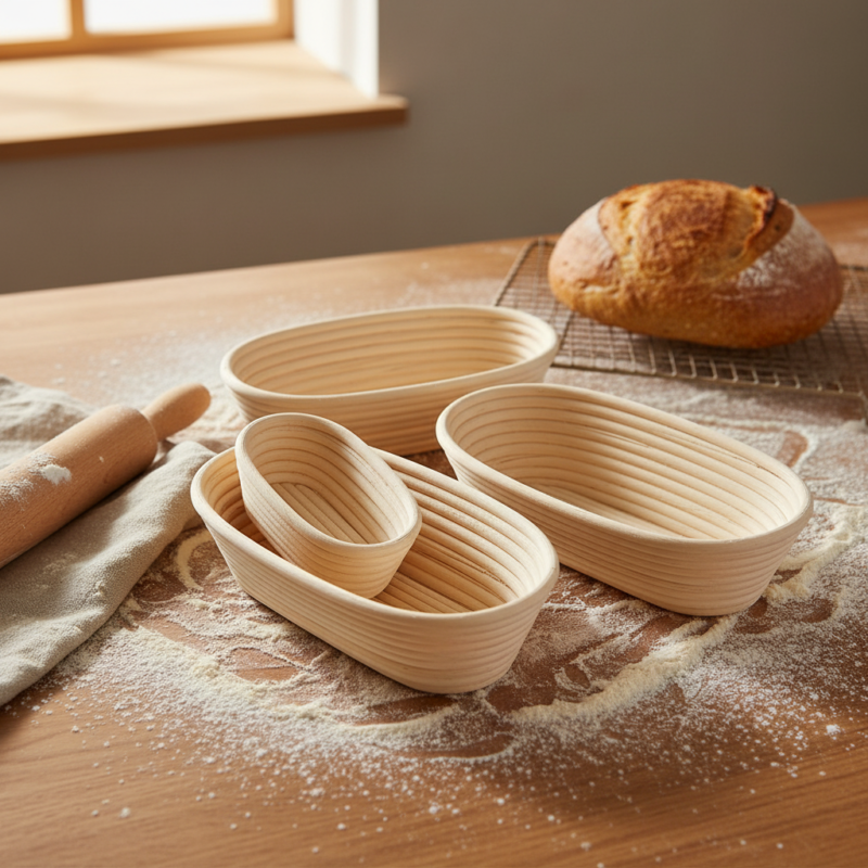 French Panera Bread Sourdough Garlic Bread Baking Rattan Eco-Friendly Natural Color Customized Size Proofing Basket Carton CE