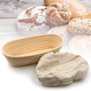 Wholesale Handmade Natural Rattan Oval Banneton Bread Proofing Basket 8 9 10 Inch for Sourdough Batard Baking