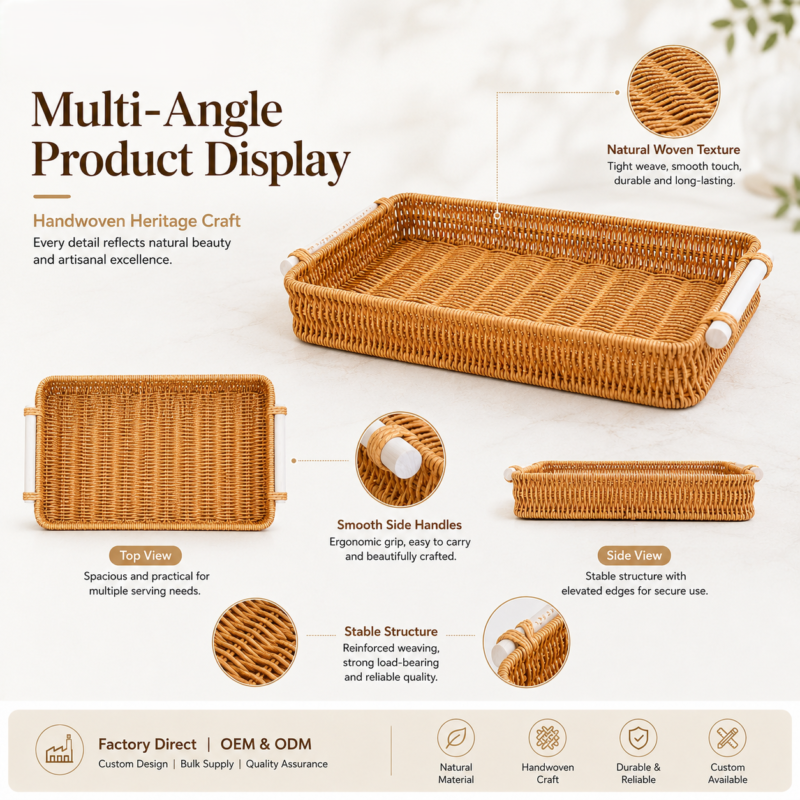 2 Factory Wholesale Handmade Rattan Basket Custom Natural Wicker Storage Basket OEM ODM Home Decor Supplier
