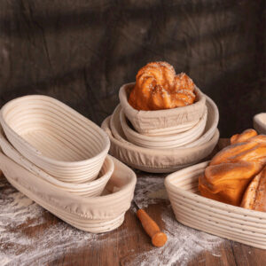 Rattan Basket for Bread Baking Storage Baskets Oval Shape Banneton Bread Proofing Basket, Sourdough Brotform Natural DIY