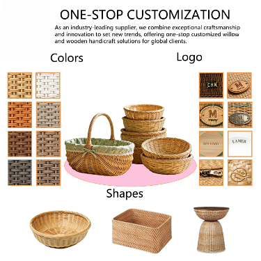 Handmade Wood Pulp Sourdough Banneton Bread Proofing Rattan Wicker Storage Baskets Set for Starter Kit Baking Supplies Kitchen