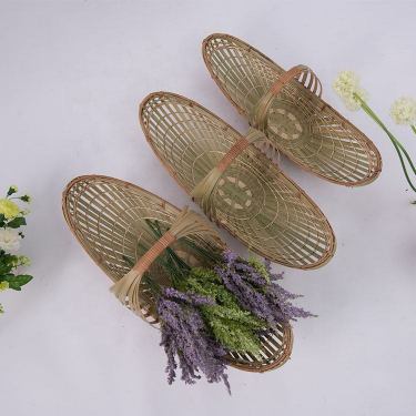 Home Decor Bamboo Basket Straw Rattan Handmade Organizer Eco-friendly Storage Baskets Boat Shape Bamboo Storage decor