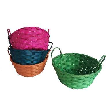Wholesale China Cheap Mini Storage Tray Flower Decorative Basket Bamboo Egg Easter Baskets With Handle Wicker Plastic
