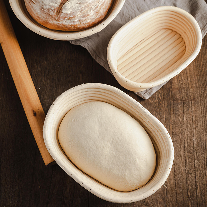 Rattan Bread Proofing Basket Natural Oval Shape Bread Basket for Kitchen
