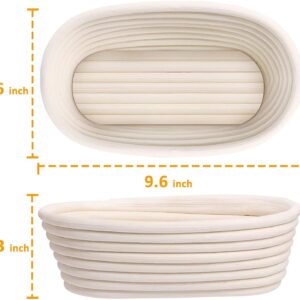 Wholesale Handmade Natural Rattan Oval Banneton Bread Proofing Basket 8 9 10 Inch for Sourdough Batard Baking