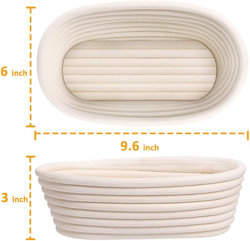 Wholesale Handmade Natural Rattan Oval Banneton Bread Proofing Basket 8 9 10 Inch for Sourdough Batard Baking