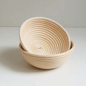 Food Grade Natural Handmade Round Wicker Woven Sourdough Banneton Bread Proofing Storage Baskets for Kitchen Restaurant Display