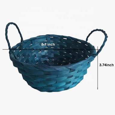 Wholesale China Cheap Mini Storage Tray Flower Decorative Basket Bamboo Egg Easter Baskets With Handle Wicker Plastic