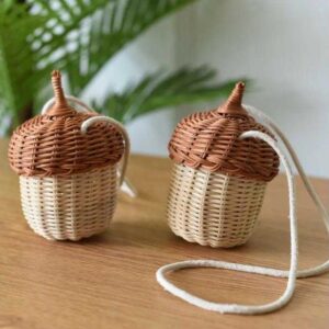Wholesale Natural Handmade Multi-Functional Fruit Rattan Wicker Picnic Gift Storage Baskets With Handle Kitchen Desktop Camping