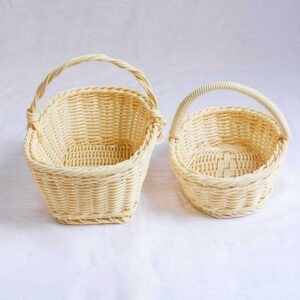 Woven Storage Baskets Fast Food Tray Plastic Basket With Handles Noodle Board Eco-friendly Storage Boxes & Bins With Handle