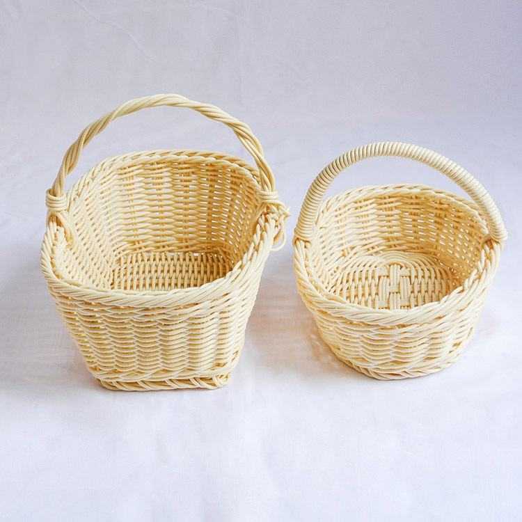 Woven Storage Baskets Fast Food Tray Plastic Basket With Handles Noodle Board Eco-friendly Storage Boxes & Bins With Handle