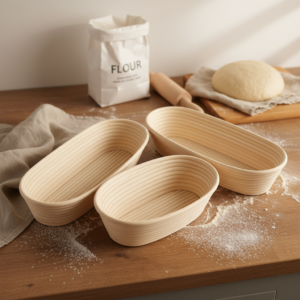 French Panera Bread Sourdough Garlic Bread Baking Rattan Eco-Friendly Natural Color Customized Size Proofing Basket Carton CE