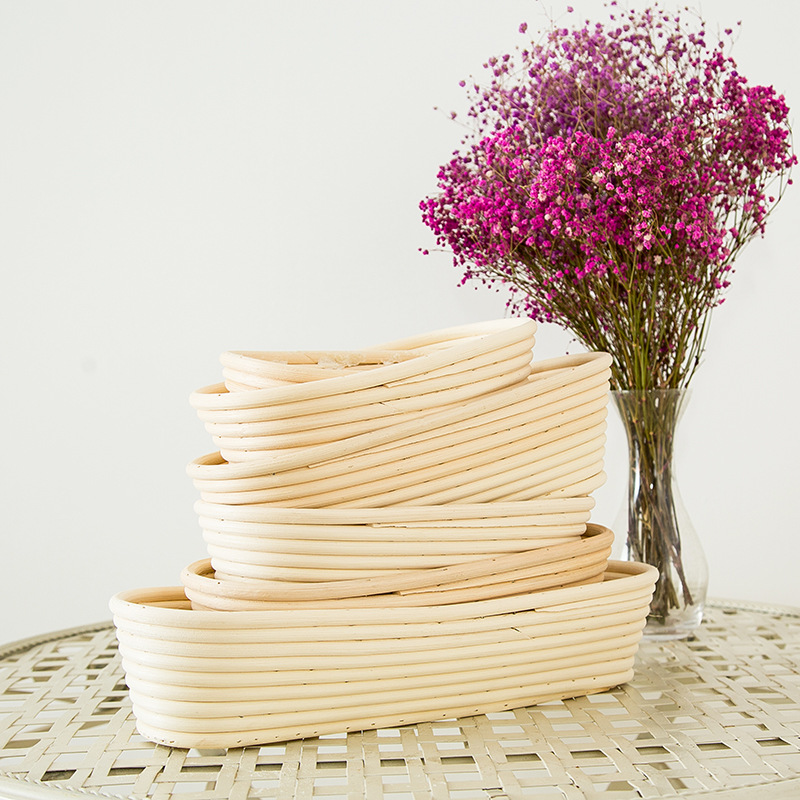 Rattan Bread Proofing Basket Natural Oval Shape Bread Basket for Kitchen
