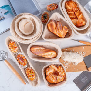 Rattan Basket for Bread Baking Storage Baskets Oval Shape Banneton Bread Proofing Basket, Sourdough Brotform Natural DIY