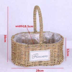 European Style Handmade Hanging Planter Fruit Flower Woven Rattan Wicker Gift Storage Baskets for Garden Interior Decoration