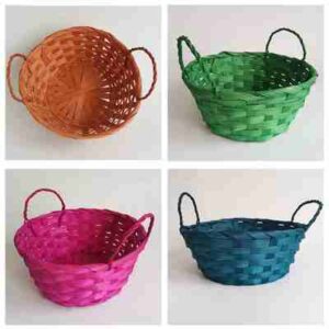 Wholesale China Cheap Mini Storage Tray Flower Decorative Basket Bamboo Egg Easter Baskets With Handle Wicker Plastic
