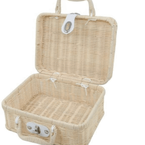 Factory Direct Sustainable Handmade Vintage Rectangle Large Capacity Rattan Picnic Gift Storage Basket Lid Camping Outdoor