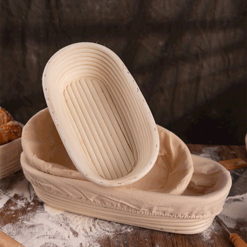 Rattan Basket for Bread Baking Storage Baskets Oval Shape Banneton Bread Proofing Basket, Sourdough Brotform Natural DIY
