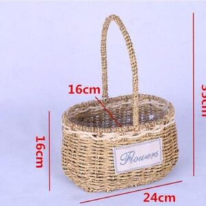 European Style Handmade Hanging Planter Fruit Flower Woven Rattan Wicker Gift Storage Baskets for Garden Interior Decoration
