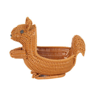 Wholesale Eco Friendly Handmade Animal Shape Snack Plastic Fruit Rattan Picnic Gift Storage Baskets for Desktop Living Room