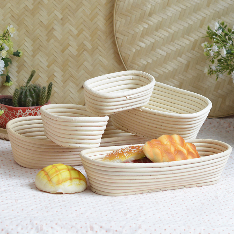 Rattan Bread Proofing Basket Natural Oval Shape Bread Basket for Kitchen