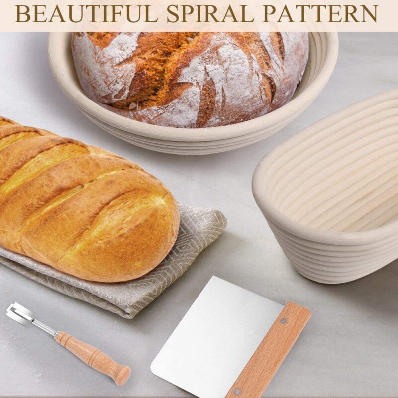 Wholesale Handmade Natural Rattan Oval Banneton Bread Proofing Basket 8 9 10 Inch for Sourdough Batard Baking