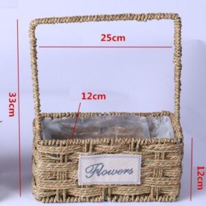 European Style Handmade Hanging Planter Fruit Flower Woven Rattan Wicker Gift Storage Baskets for Garden Interior Decoration