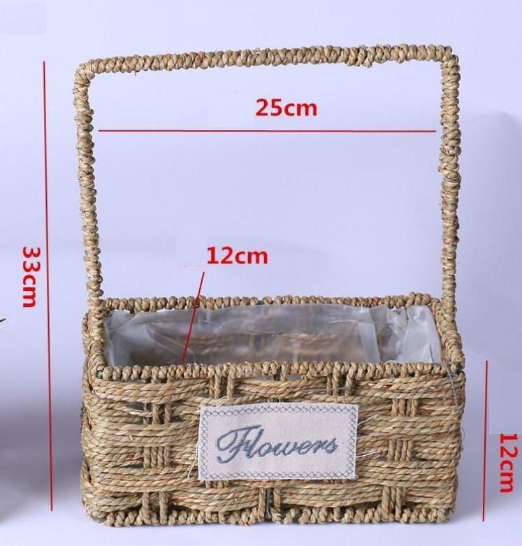 European Style Handmade Hanging Planter Fruit Flower Woven Rattan Wicker Gift Storage Baskets for Garden Interior Decoration