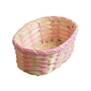 Hot Sales Hand Woven Bamboo Basket Small Decorate Oval Colorful Handmade Gift Storage Baskets