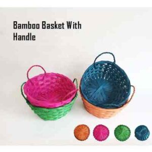 Wholesale China Cheap Mini Storage Tray Flower Decorative Basket Bamboo Egg Easter Baskets With Handle Wicker Plastic