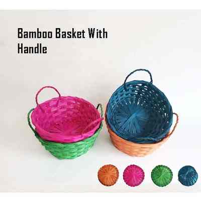 Wholesale China Cheap Mini Storage Tray Flower Decorative Basket Bamboo Egg Easter Baskets With Handle Wicker Plastic