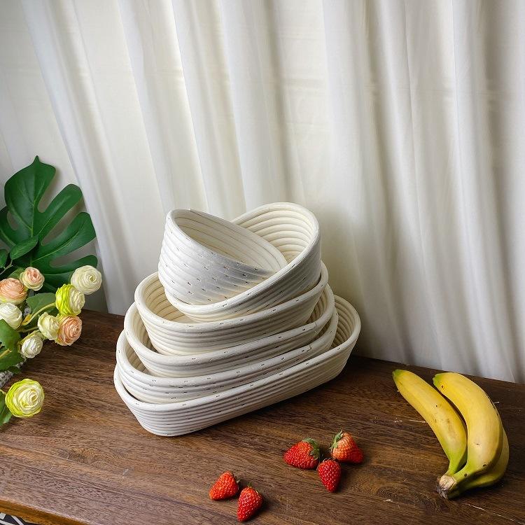 Rattan Basket for Bread Baking Storage Baskets Oval Shape Banneton Bread Proofing Basket, Sourdough Brotform Natural DIY