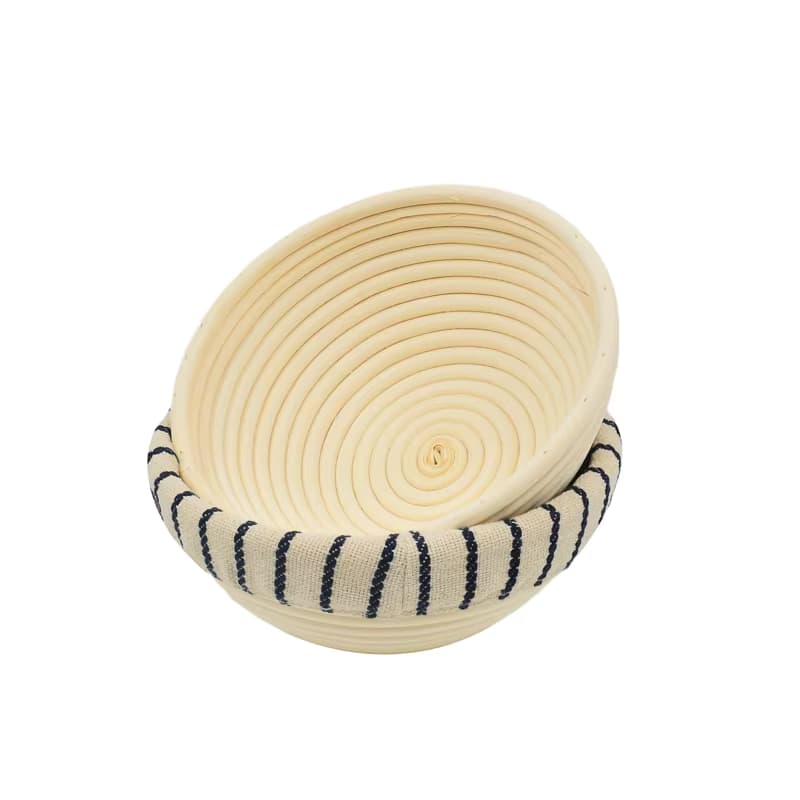 Natural Handmade Rotundity Sourdough Banneton Bread Proofing Rattan Wicker Storage Baskets Set With Lining Baking Utensils