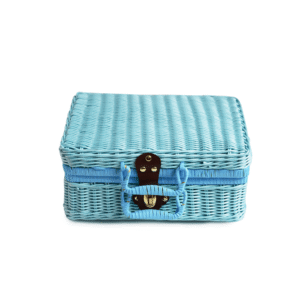 Factory Direct Sustainable Handmade Colorful Portable Plastic Fruit Rattan Picnic Gift Storage Baskets With Lid Handle Camping