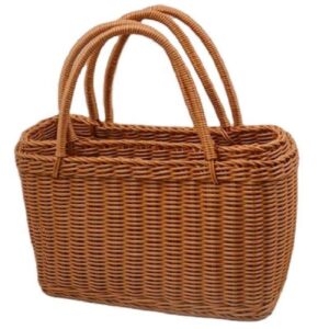 Guangxi Bobai Handmade Weaving Plastic Shopping Basket: Washable High-Load PP Rattan Storage Tote for Supermarket & Home