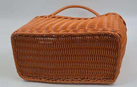 Guangxi Bobai Handmade Weaving Plastic Shopping Basket: Washable High-Load PP Rattan Storage Tote for Supermarket & Home