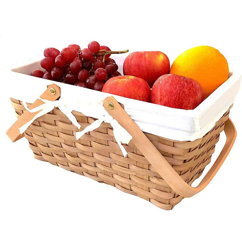 Wholesale Insulated Custom Other Gift Wood Crafts Lunch Rattan Bag Picnic With Lid Storage Baskets