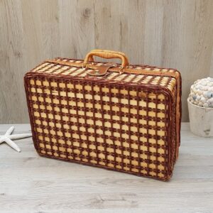 Wicker Rattan Custom Vintage Small Rurality Hamper With Lid and Handle Rectangular Woven Bamboo Picnic Basket