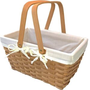 Wholesale Insulated Custom Other Gift Wood Crafts Lunch Rattan Bag Picnic With Lid Storage Baskets