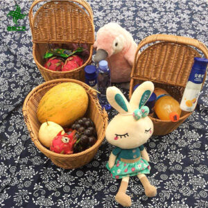 Wholesale Insulated Custom Other Gift Wicker Crafts Lunch Rattan Bag Picnic With Lid Storage Baskets for Food