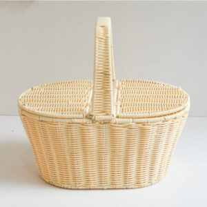 Wholesale Insulated Custom Other Gift Wicker Crafts Lunch Rattan Bag Picnic With Lid Storage Baskets for Food