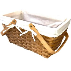 Wholesale Insulated Custom Other Gift Wood Crafts Lunch Rattan Bag Picnic With Lid Storage Baskets