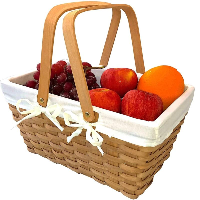 Wholesale Insulated Custom Other Gift Wood Crafts Lunch Rattan Bag Picnic With Lid Storage Baskets