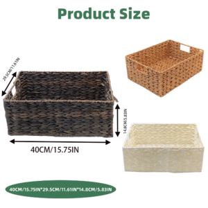 Handmade Water Hyacinth Seagrass Other Plastic Woven Rattan Wicker Picnic Storage Laundry Baskets for Kitchen Containers